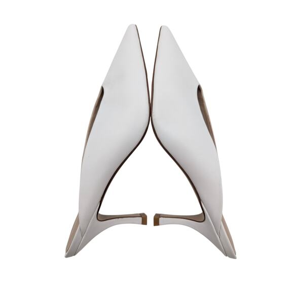 Stuart Weitzman Lula Pointed Toe Pump Women's Leather White Size US8.5B EU39 - Picture 12 of 15